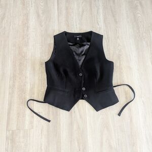 Aqua Black Vest with Satin Lining Extra Small